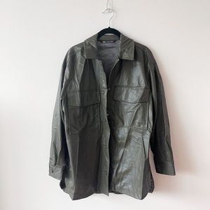 Zara Faux Leather Shacket